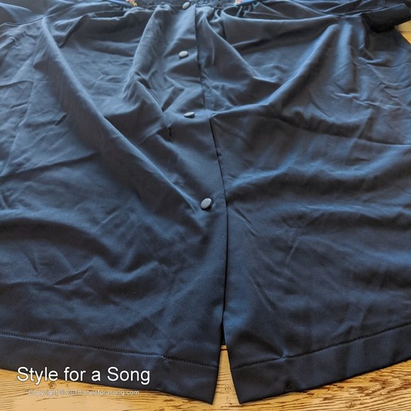 Vintage Mid Century Navy Silky Pajama Set 38 - Picture 6 of 16